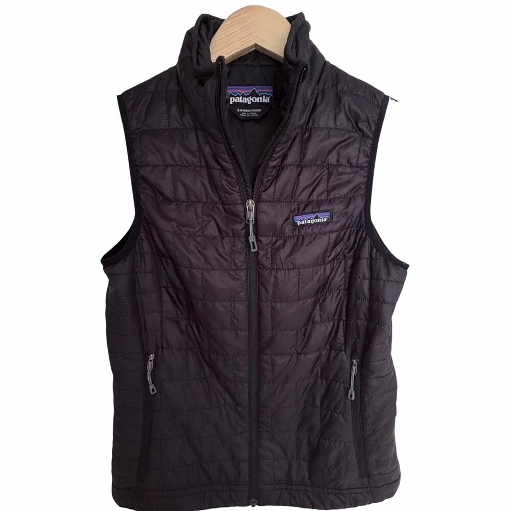 Patagonia Nano Puff Vest Womens S Black Full Zip Lightweight Insulated Outdoor